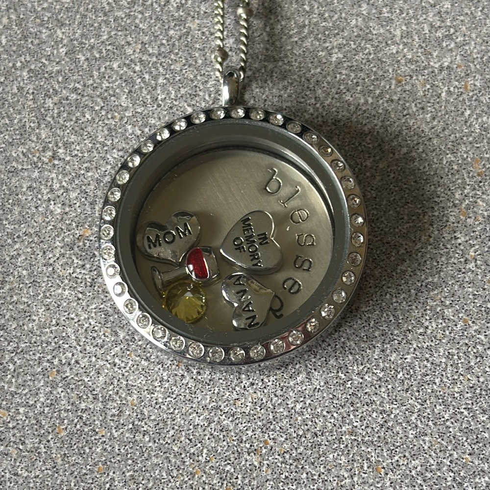Origami Owl Charm Blessed Locket Necklace 20” chain